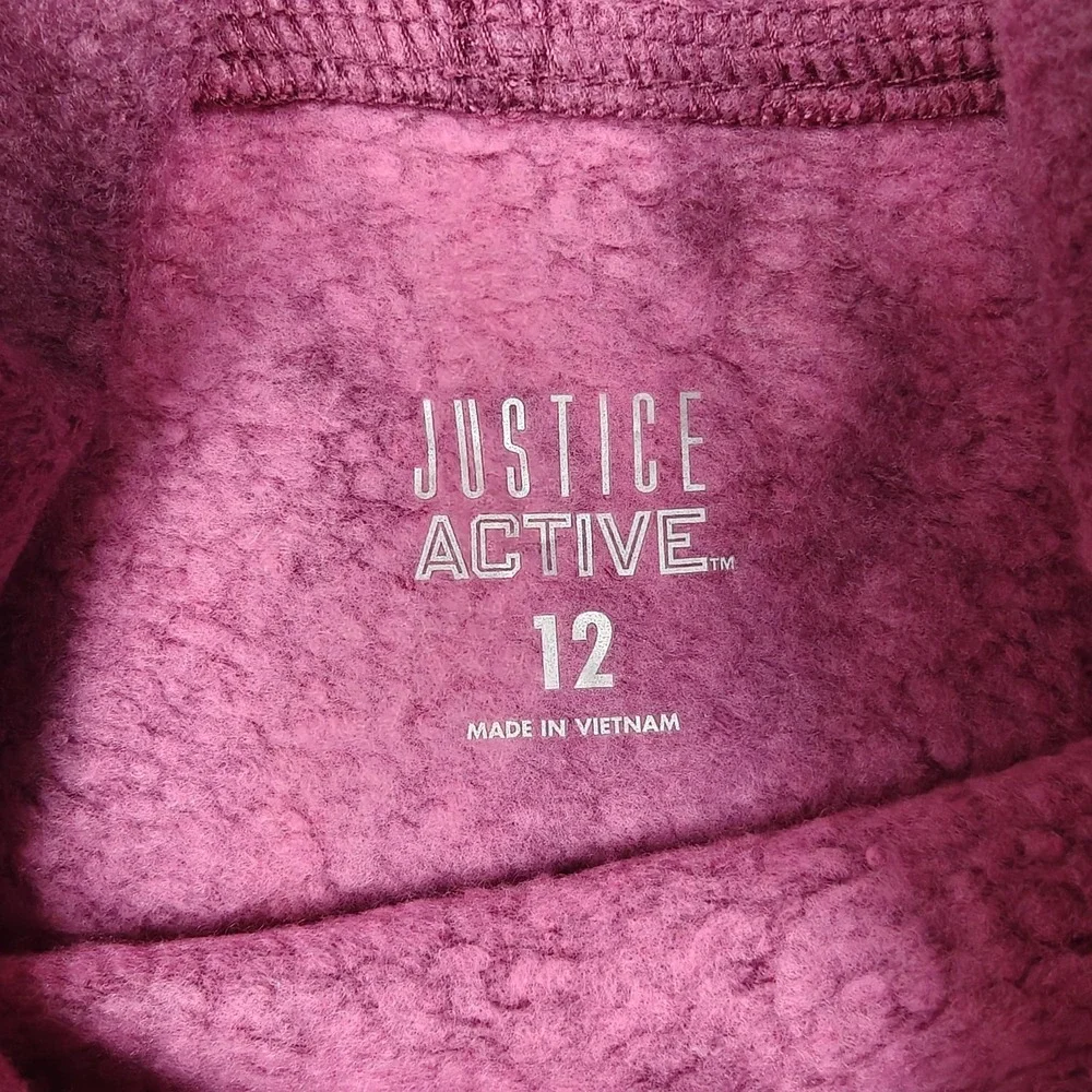 Justice Hoodie Girls 12 Pink Fleece‎ Ombre Tie Dye Logo Drawstring Hem Pullover